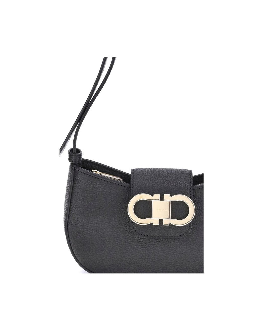 Ferragamo Black Calf Leather Bos Taurus Shoulder Bag Glam Steals