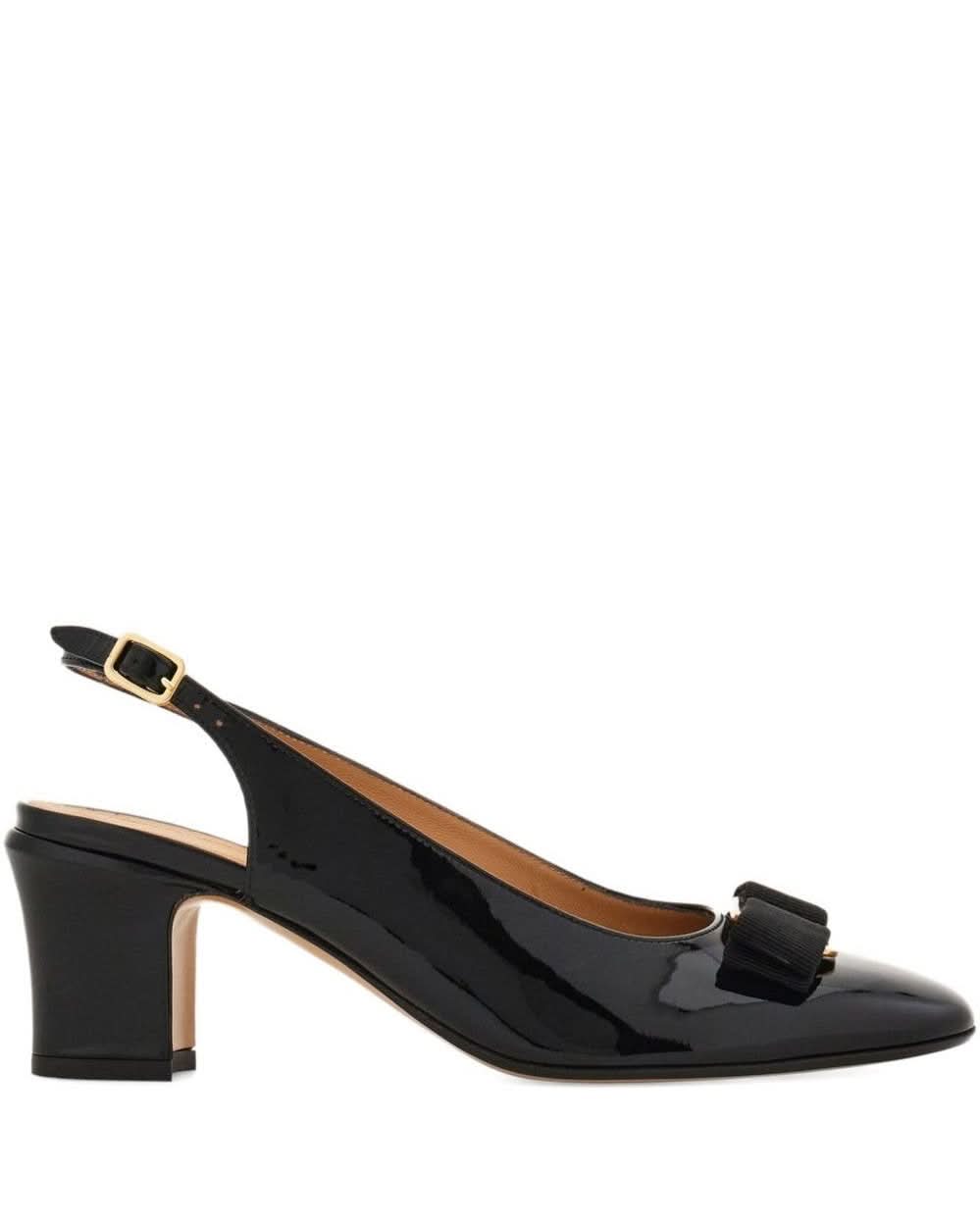 Ferragamo Black Heel Medium Heel