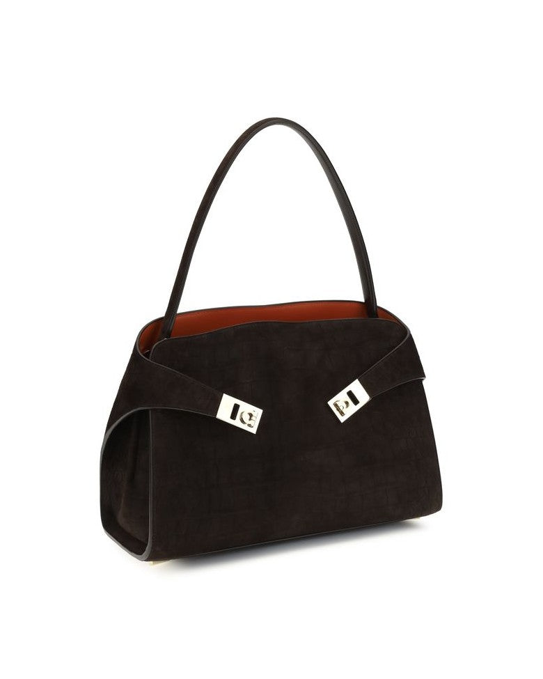 Ferragamo Brown Leather Calf Bos Taurus Shoulder Bag Glam Steals