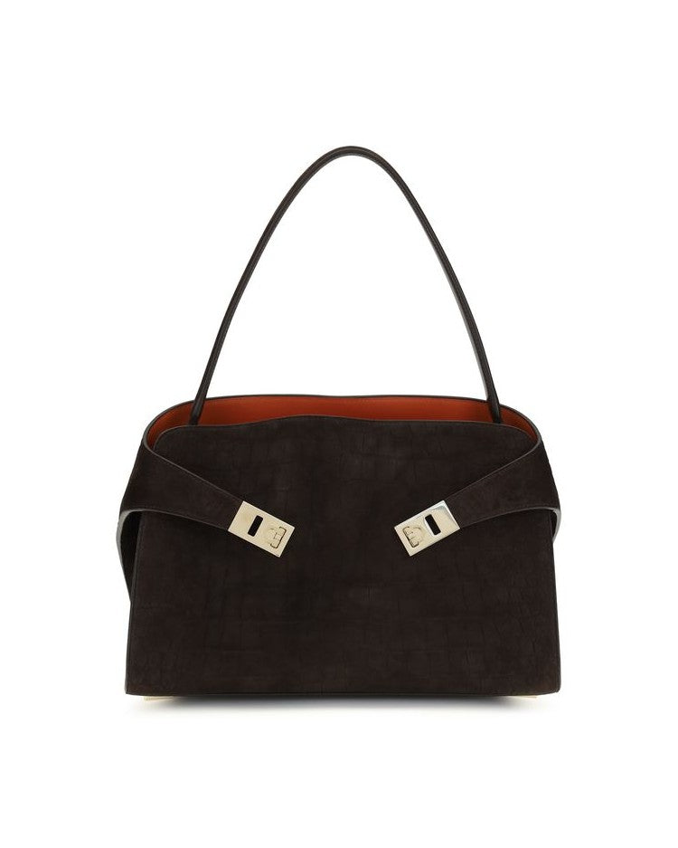 Ferragamo Brown Leather Calf Bos Taurus Shoulder Bag Glam Steals