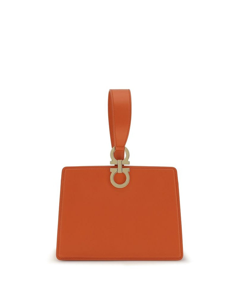 Ferragamo Orange Leather Calf Bos Taurus Clutch Bag Glam Steals