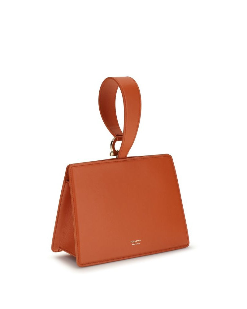 Ferragamo Orange Leather Calf Bos Taurus Clutch Bag Glam Steals