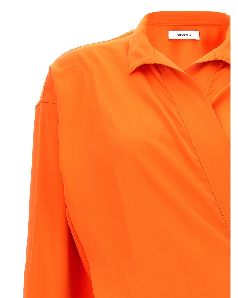 Ferragamo Satin Asymmetric Shirt Glam Steals
