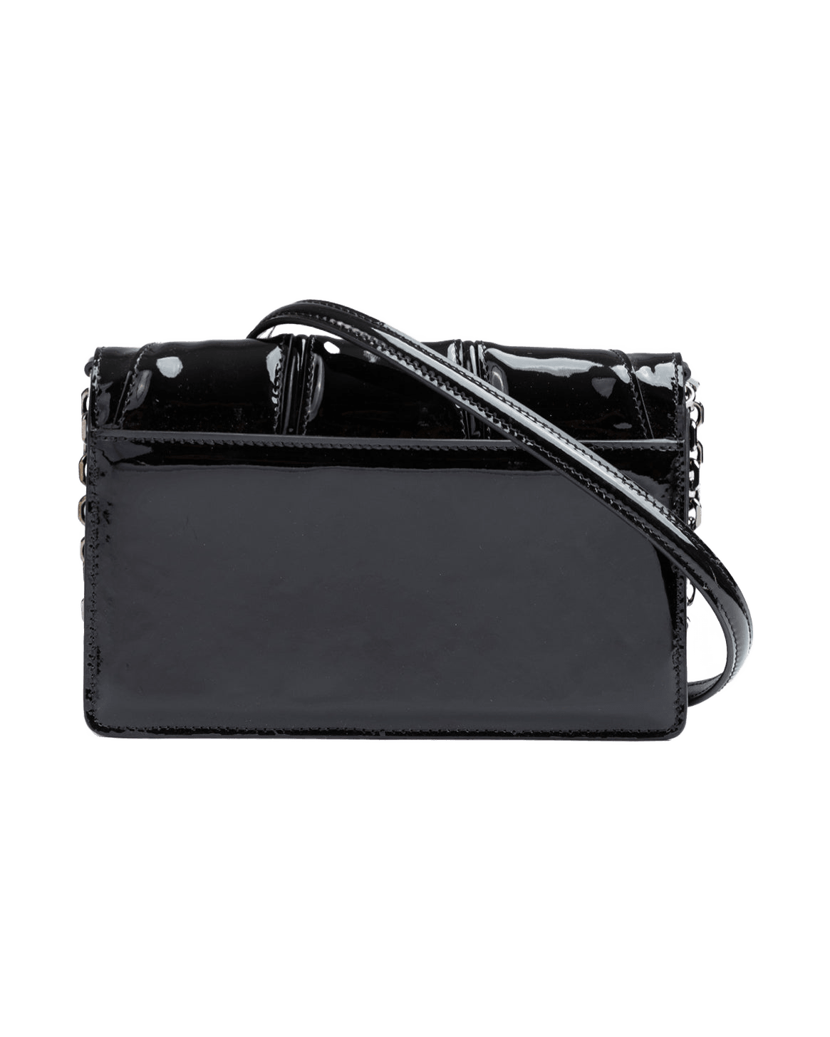 Ferrari Black Patent Leather Chain Bag Glam Steals