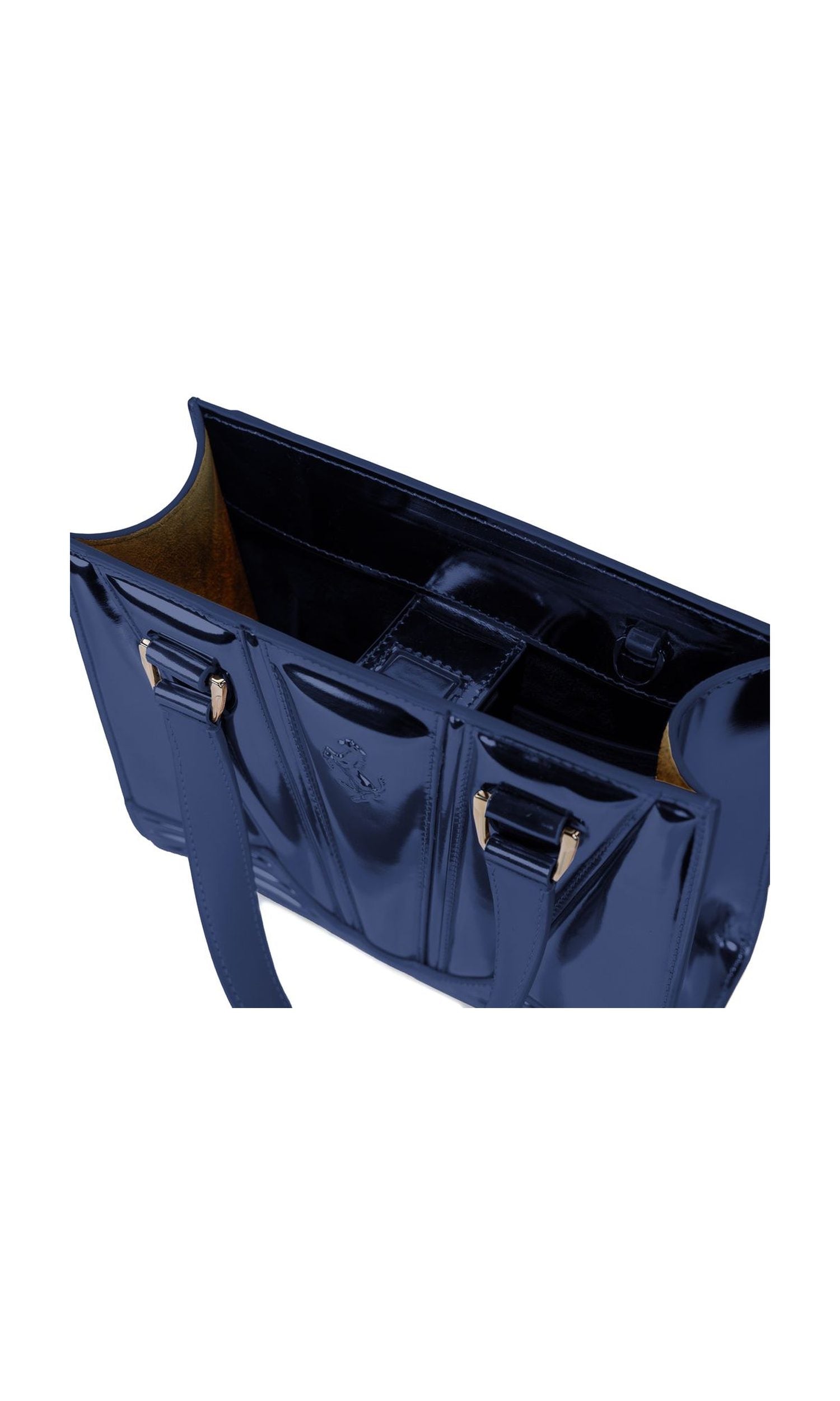 Ferrari Blue Leather Handbag Glam Steals