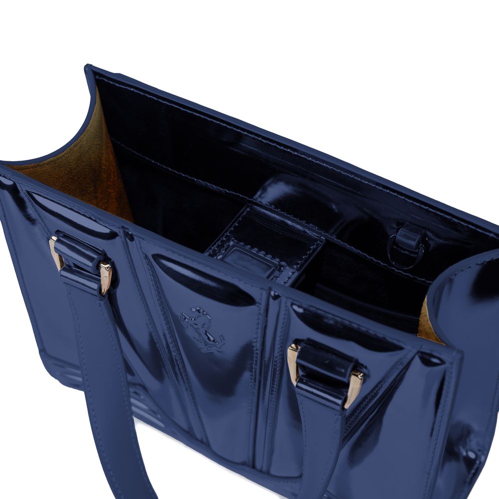 Ferrari Blue Leather Handbag Glam Steals