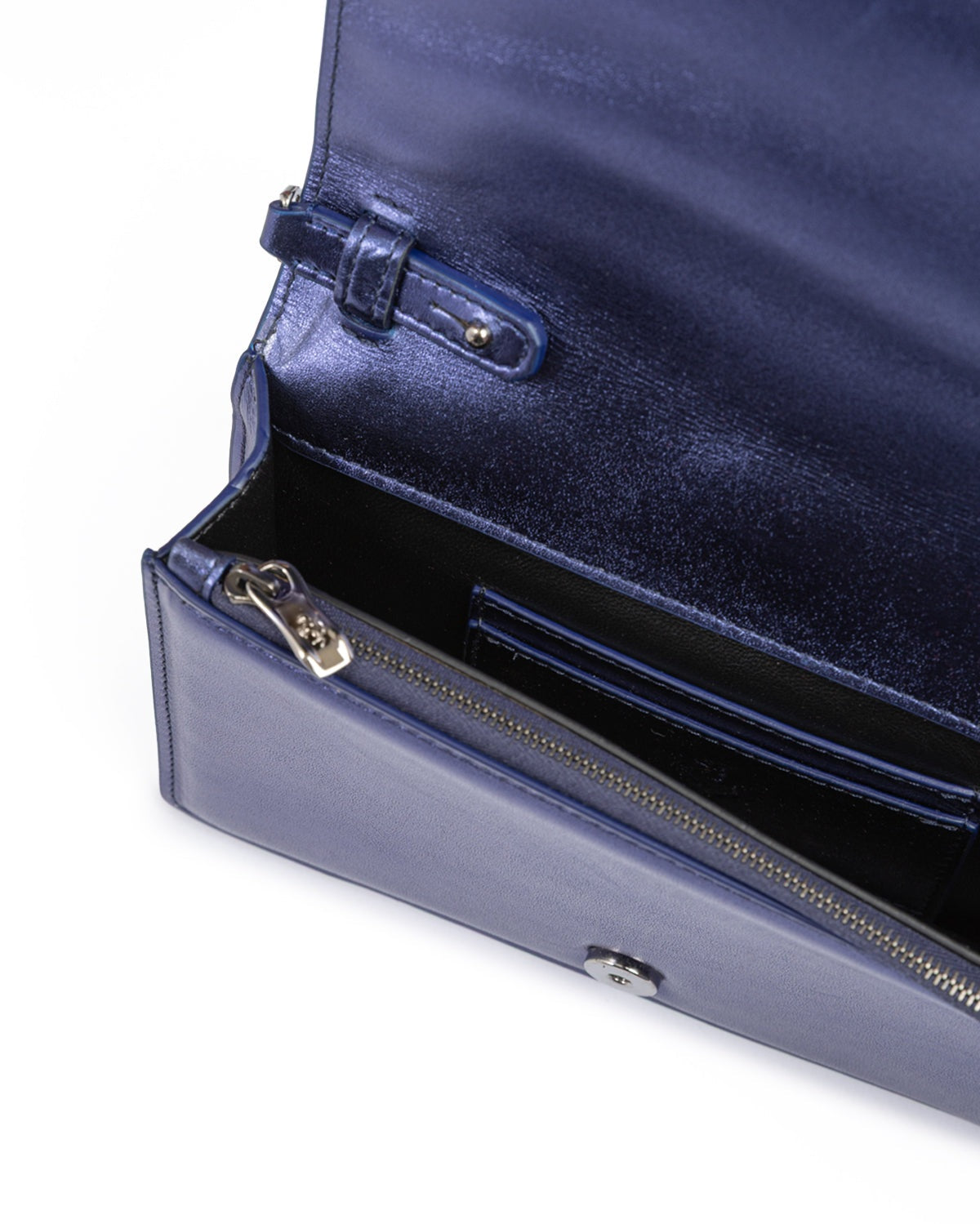 Ferrari Blue Leather Metal Gt Patent Bag with Chain Glam Steals