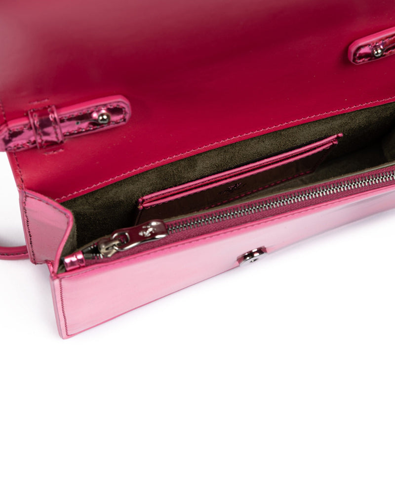 Ferrari Pink Leather Gt Patent Bag with Chain Glam Steals
