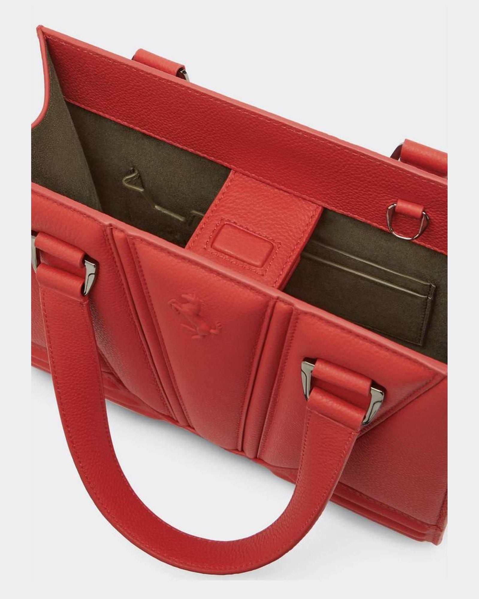 Ferrari Red Leather Handbag Glam Steals