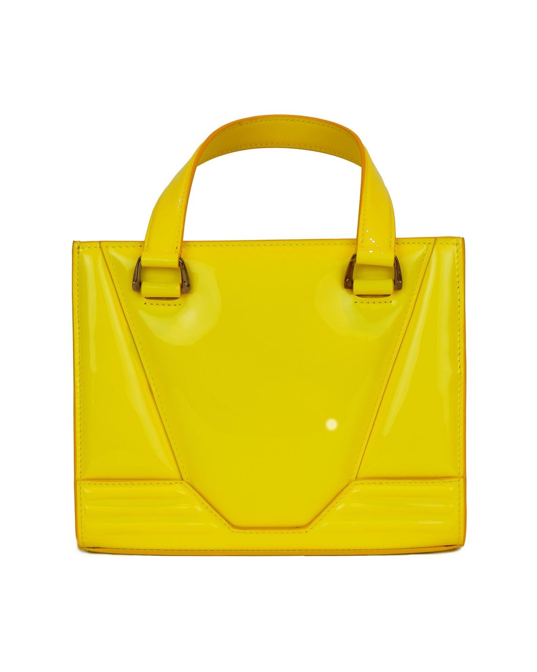 Ferrari Yellow Leather Handbag Glam Steals