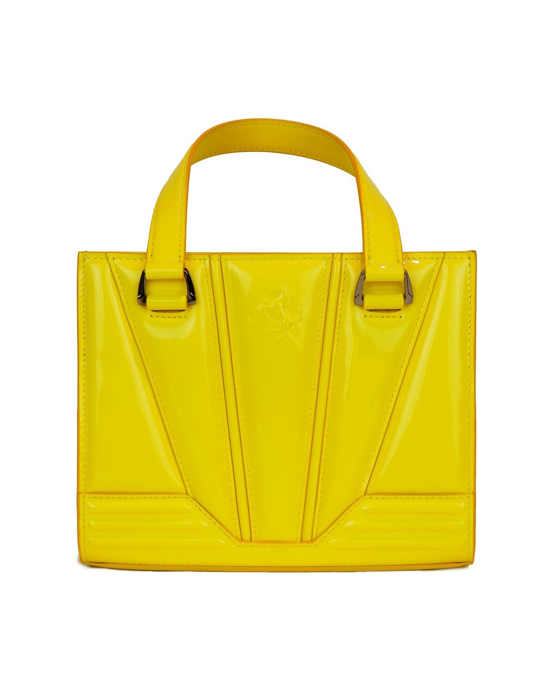 Ferrari Yellow Leather Handbag Glam Steals