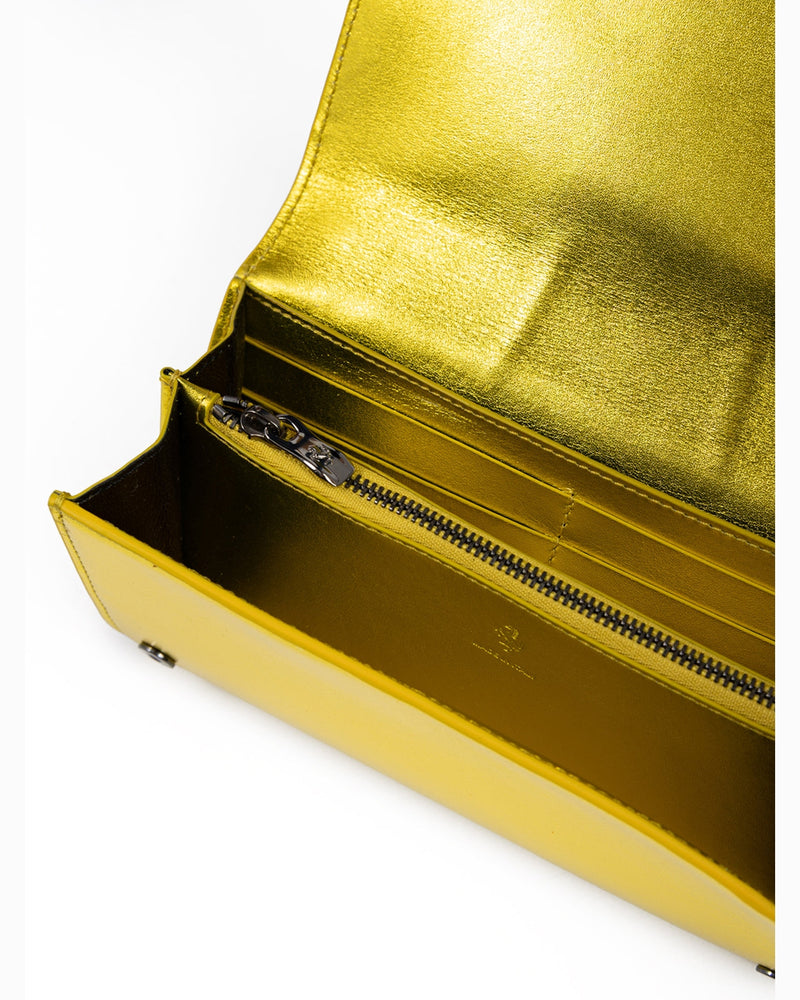 Ferrari Yellow Leather Metal Gt Patent Purse Glam Steals