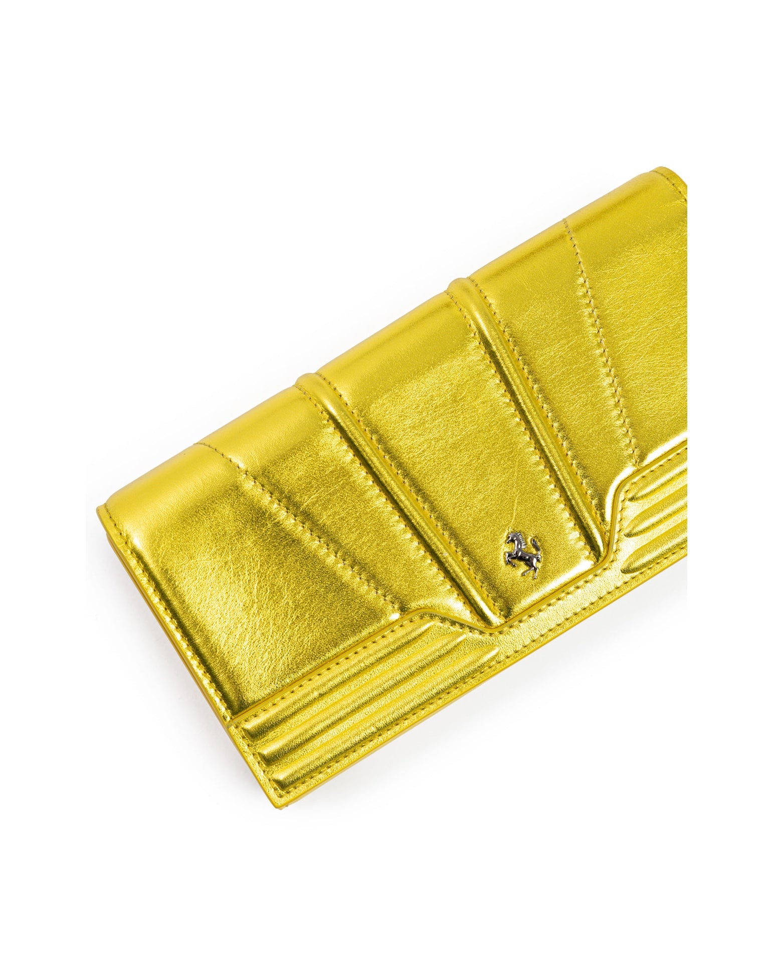 Ferrari Yellow Leather Metal Gt Patent Purse Glam Steals