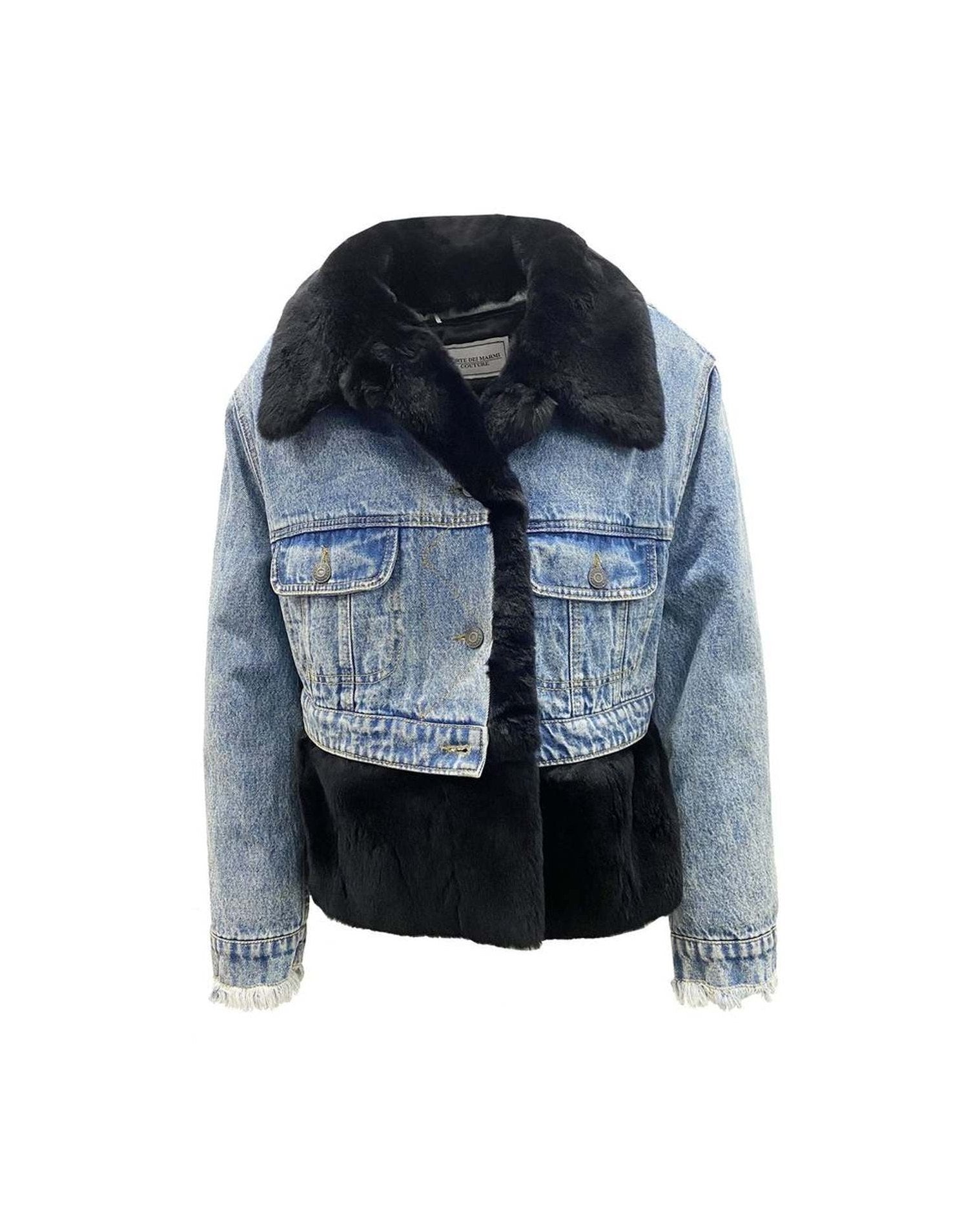 Forte Dei Marmi Couture Denim Fur Lining Jacket Glam Steals