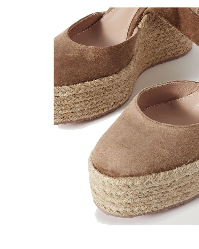 Gianvito Rossi Beige Calfskin Wedge Sandals Glam Steals