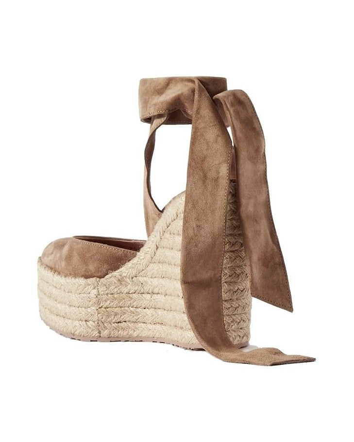 Gianvito Rossi Beige Calfskin Wedge Sandals Glam Steals