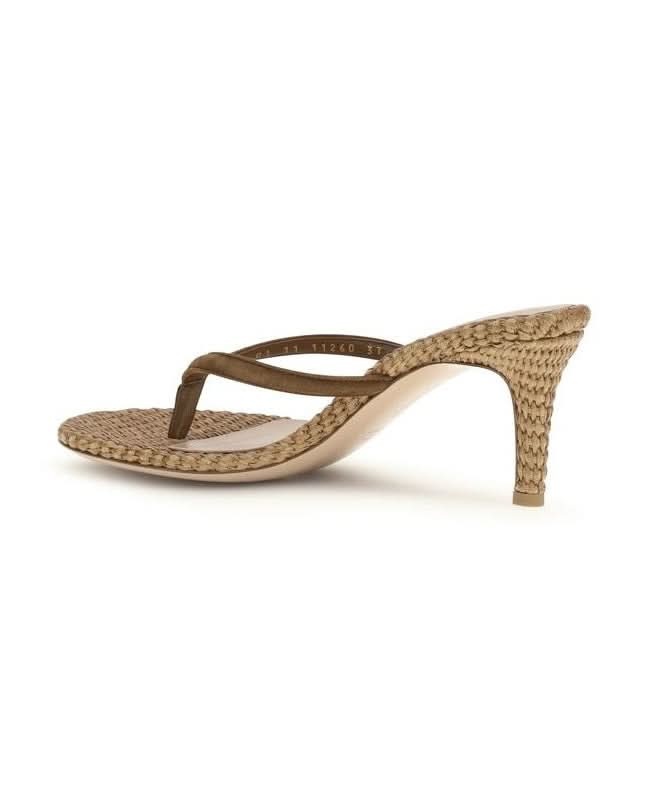 Gianvito Rossi Beige Raffia Stiletto Heel Sandals 