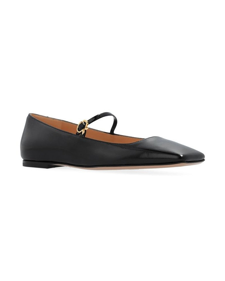 Gianvito Rossi Black Calfskin Ballet Flats 