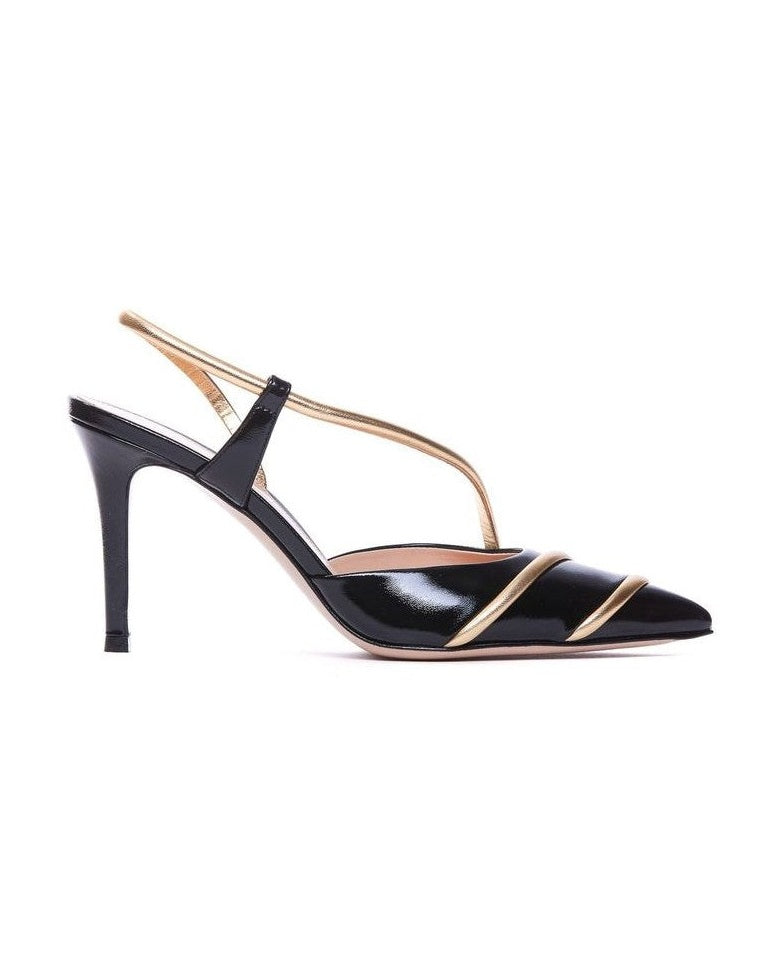 Gianvito Rossi Black Lamb Leather High Heel Pumps 