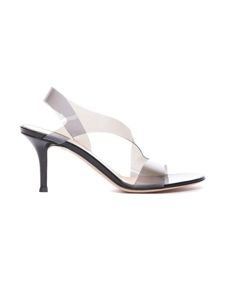 Gianvito Rossi Black Rubber Stiletto Heel Sandals Heels