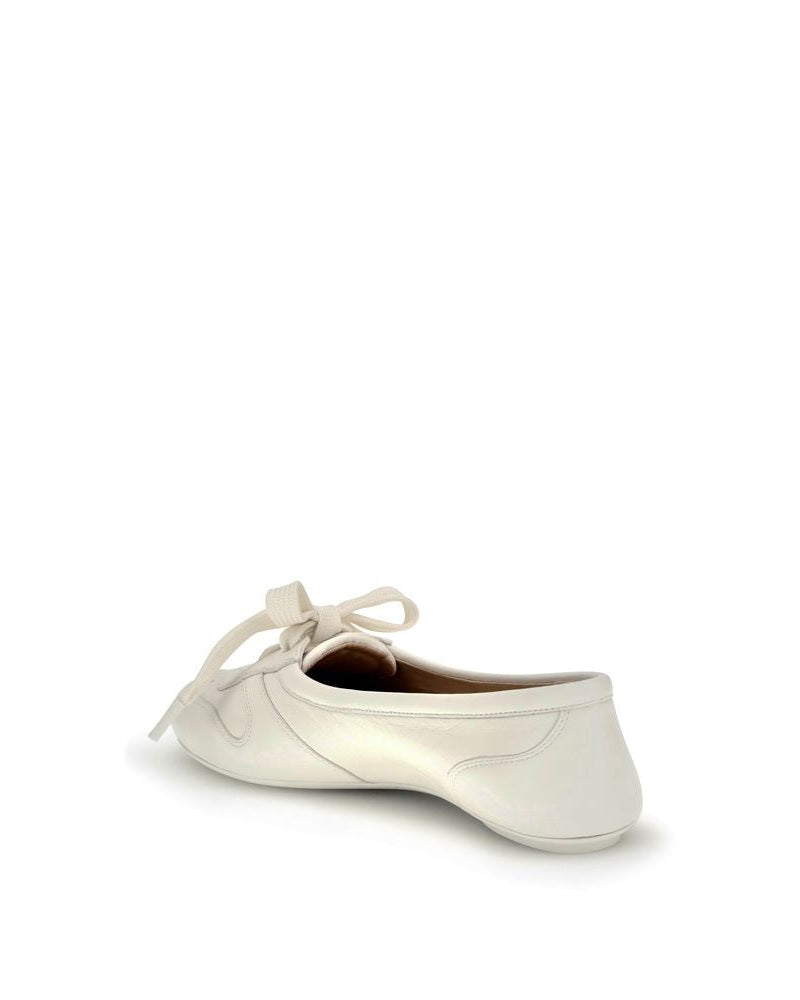 Gianvito Rossi White Calf Leather Bos Taurus Ballet Flats Glam Steals