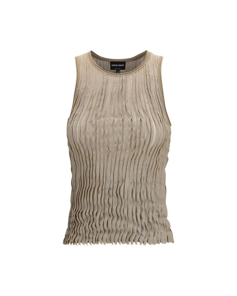 Giorgio Armani Beige Silk Tank Top Glam Steals