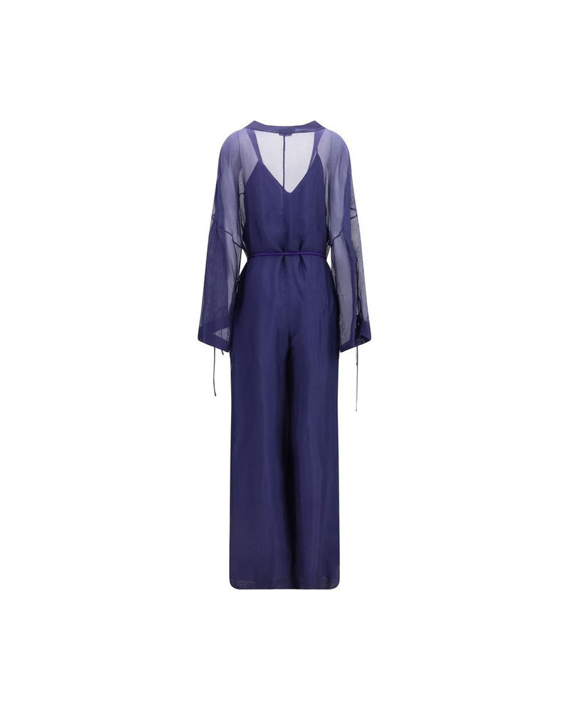 Giorgio Armani Blue Viscose Jumpsuit 