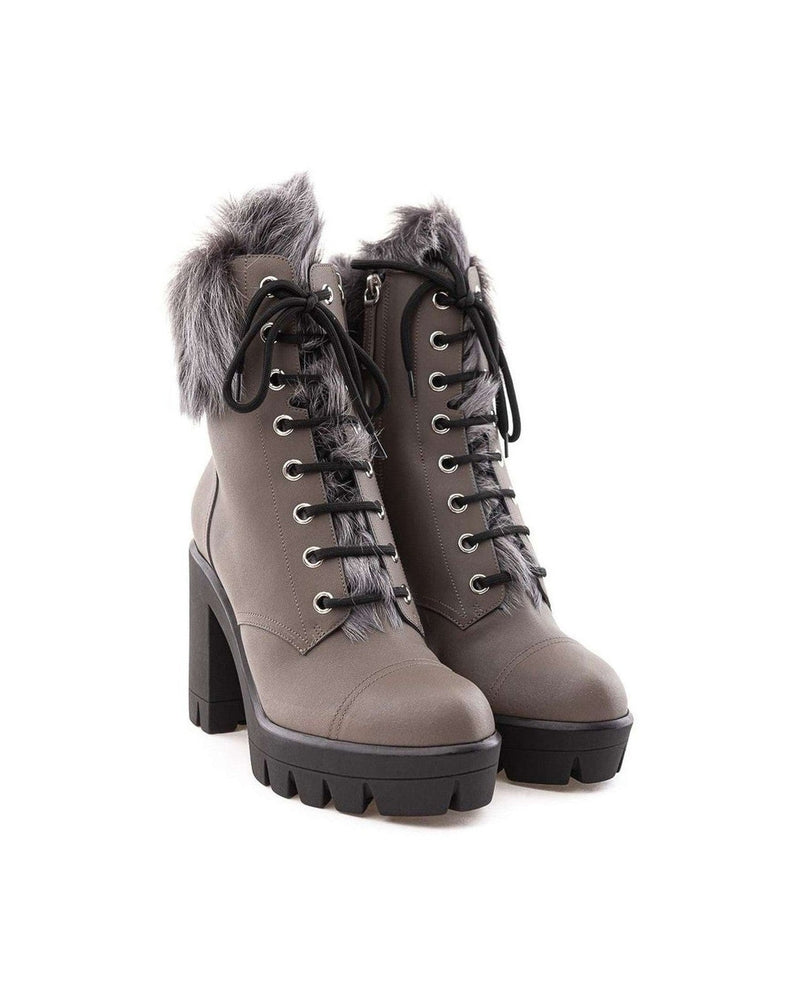 Giuseppe Zanotti Gray Leather Eco Boot Glam Steals