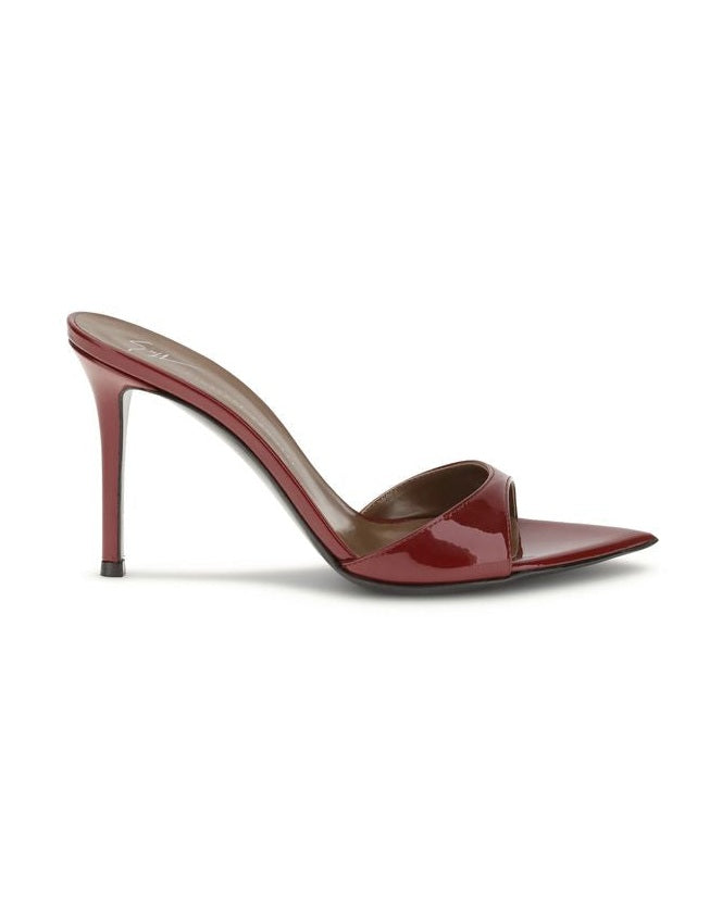 Giuseppe Zanotti Leather Bordeaux Stiletto Heel Sandals Glam Steals