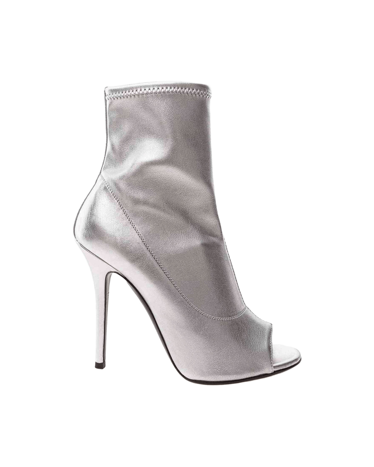 Giuseppe Zanotti Leather Silver Boot Glam Steals