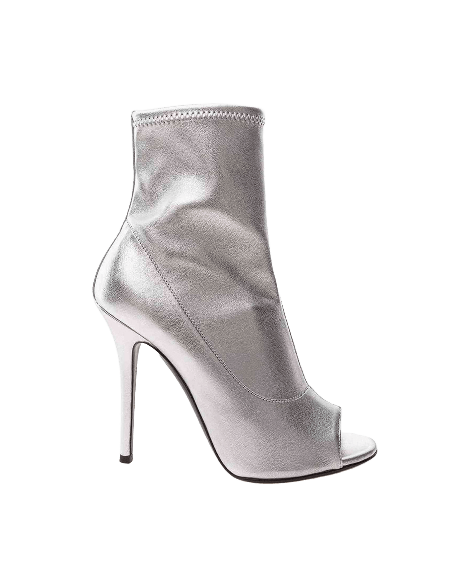 Giuseppe Zanotti Leather Silver Boot Glam Steals