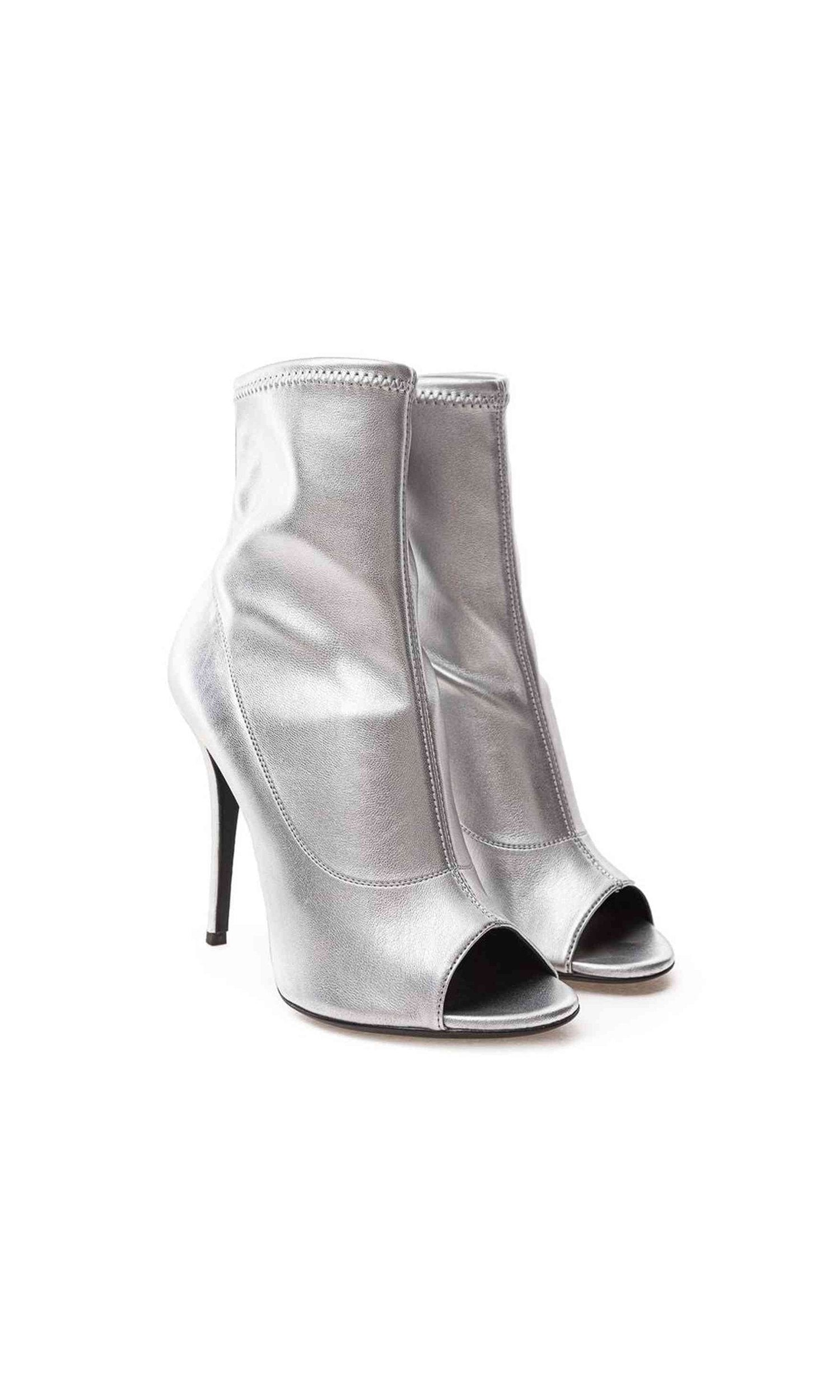Giuseppe Zanotti Leather Silver Boot Glam Steals