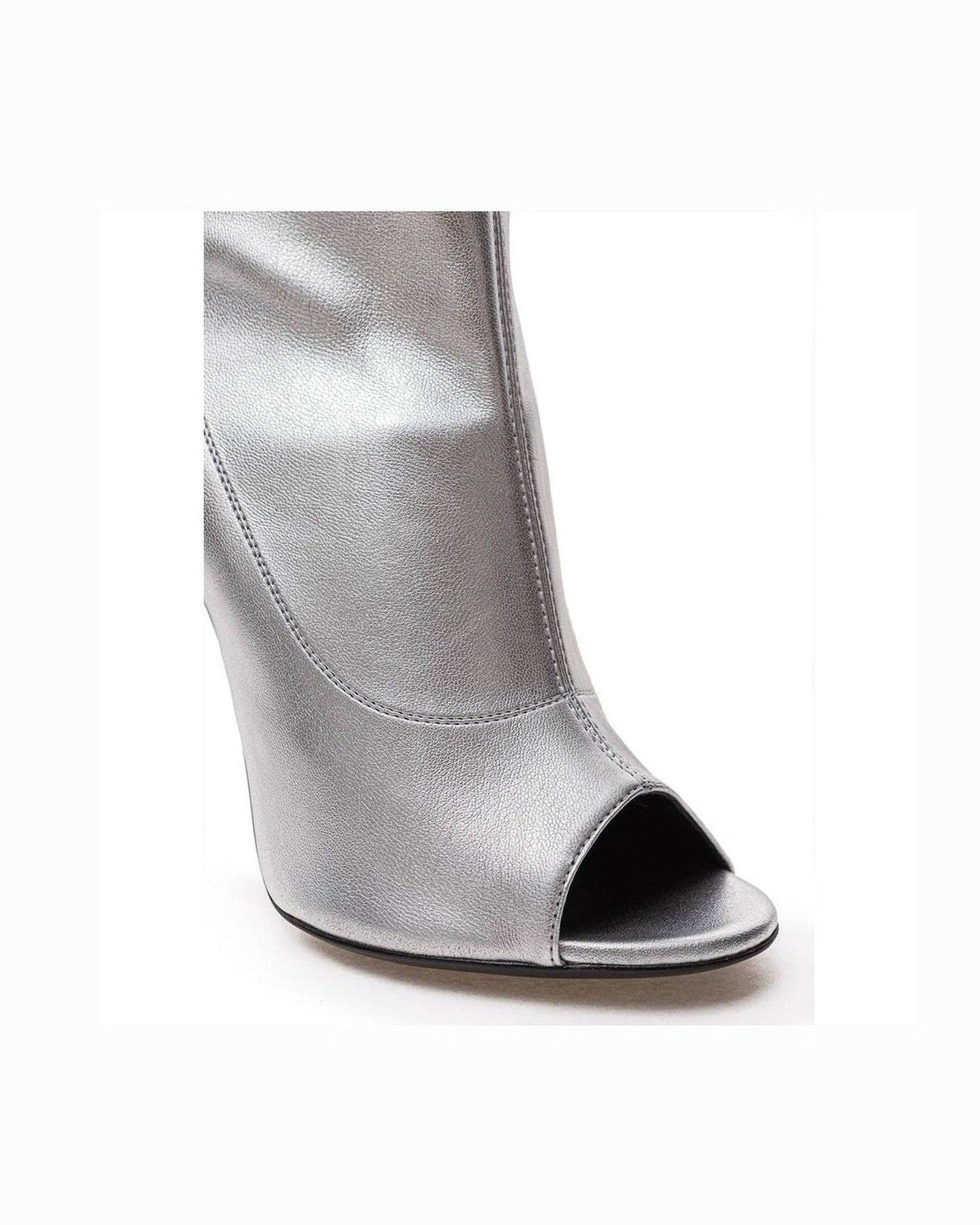 Giuseppe Zanotti Leather Silver Boot Glam Steals
