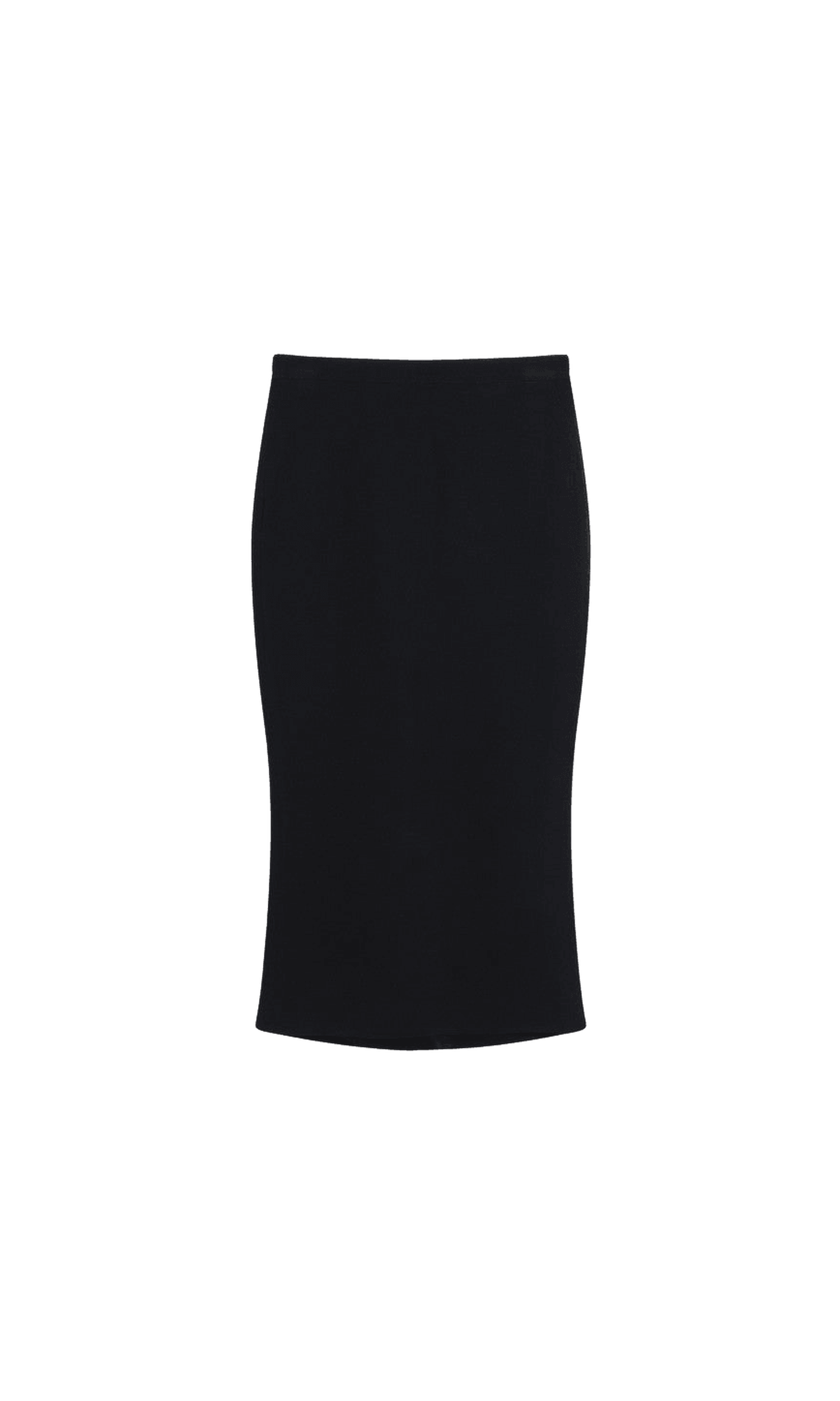 Givenchy Black Midi Skirt with Pleats On The Back Glam Steals