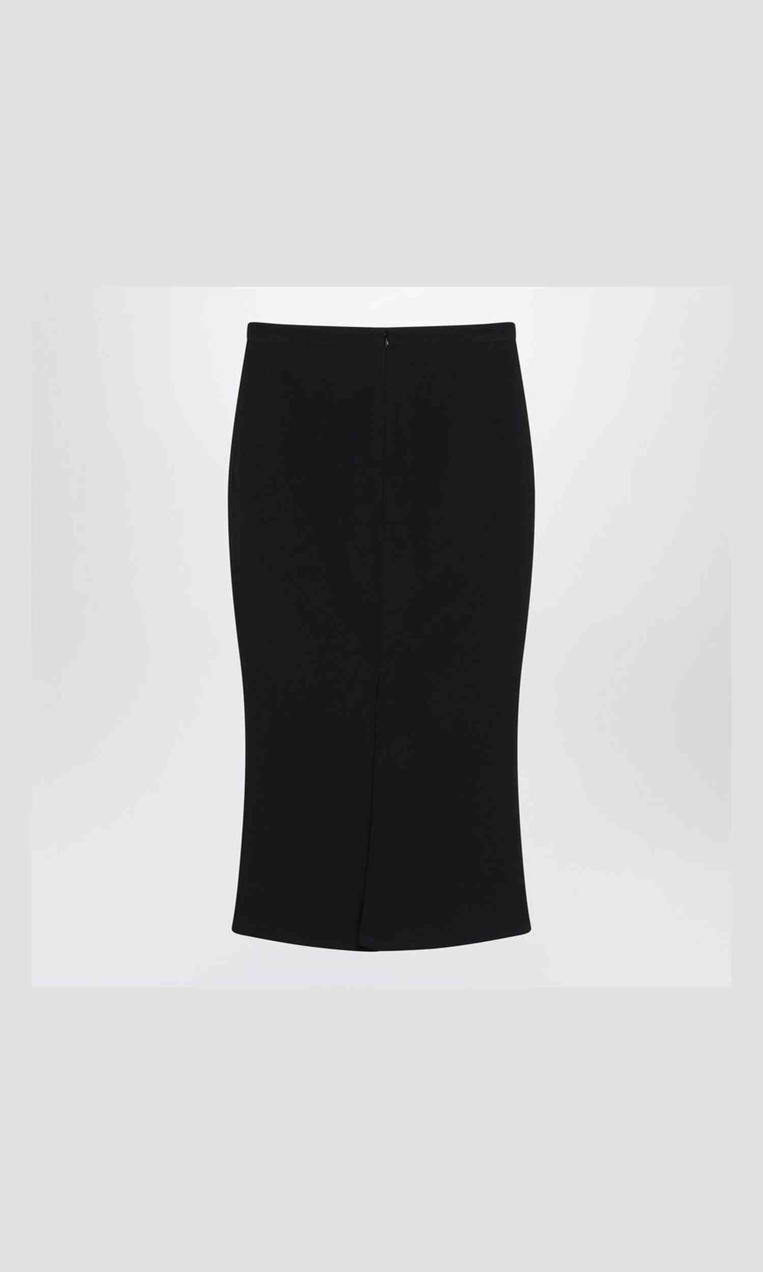 Givenchy Black Midi Skirt with Pleats On The Back Glam Steals