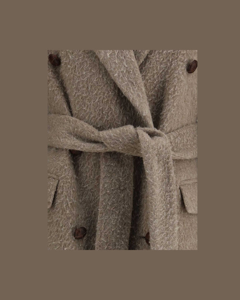 Golden Goose Beige Double Breasted Coat Glam Steals