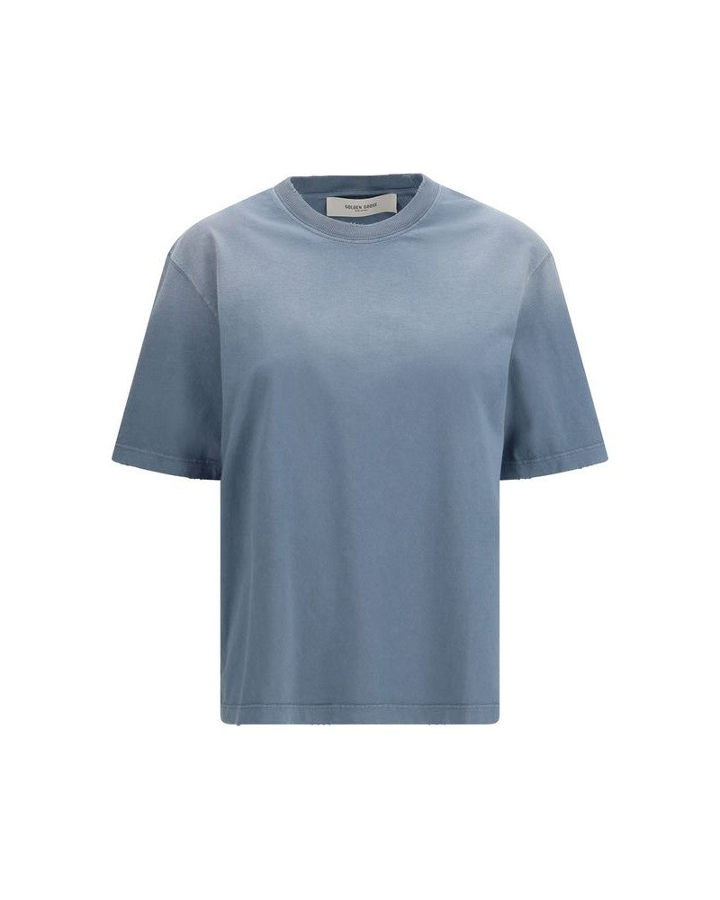 Golden Goose Blue Cotton T-shirt Glam Steals