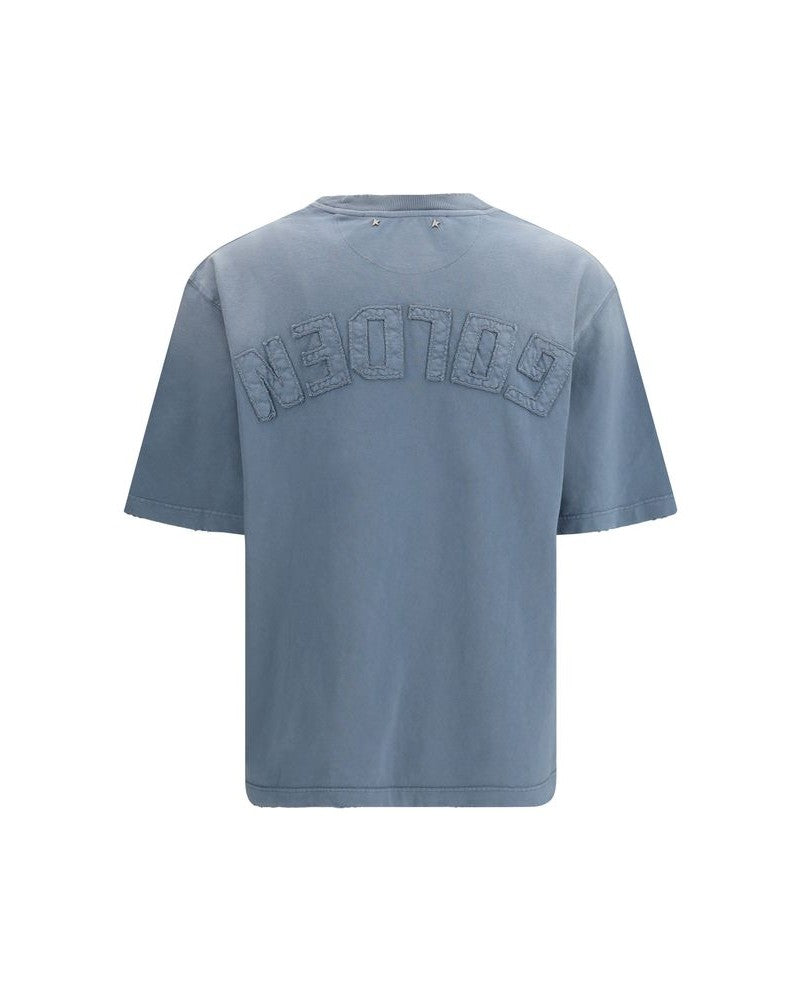 Golden Goose Blue Cotton T-shirt Glam Steals