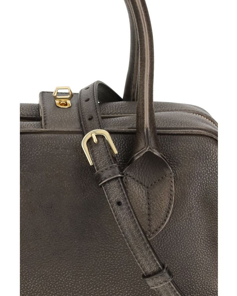 Golden Goose Brown Calf Leather Bos Taurus Shoulder Bag 