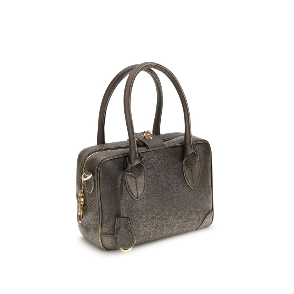 Golden Goose Gold Leather Vita Bag Treated Body Metal Glam Steals