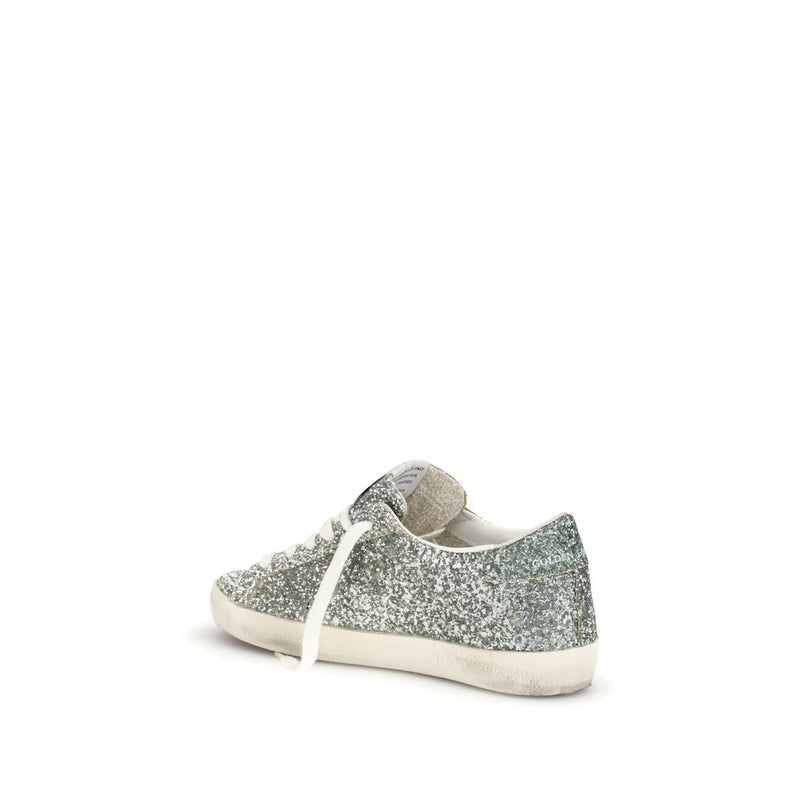 Golden Goose Silver Fabric Low Top Sneakers Glam Steals