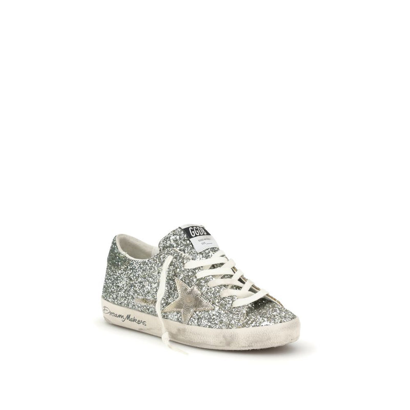 Golden Goose Silver Fabric Low Top Sneakers Glam Steals