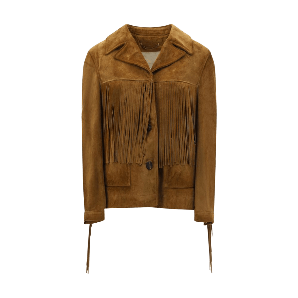 Golden Goose Suede Jacket With Fringe Glam Steals