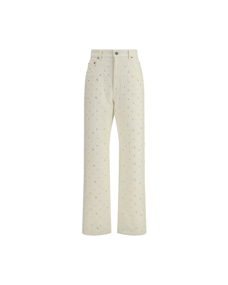 Golden Goose White Cotton Straight Leg Jeans Glam Steals