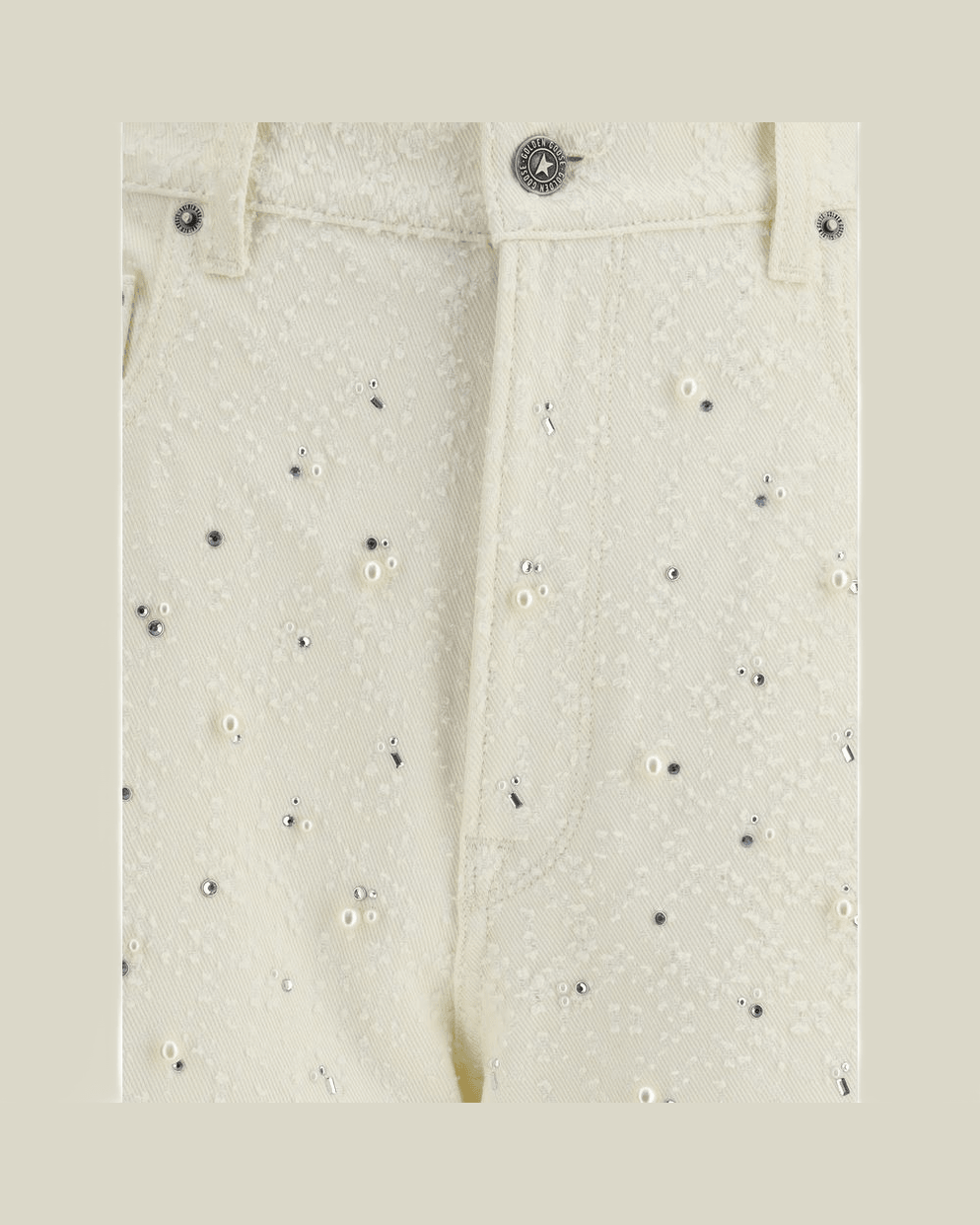 Golden Goose White Cotton Straight Leg Jeans Glam Steals