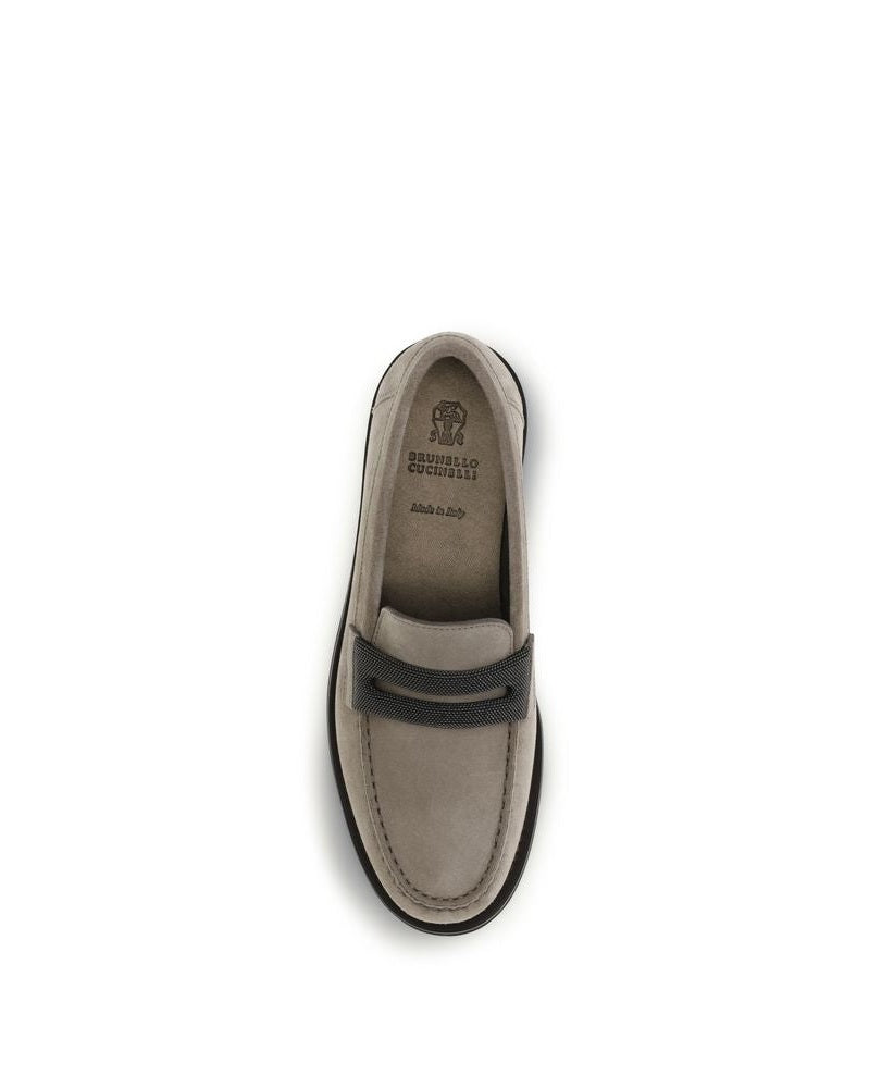 Gray Calf Leather Bos Taurus Slip-On Loafers Glam Steals