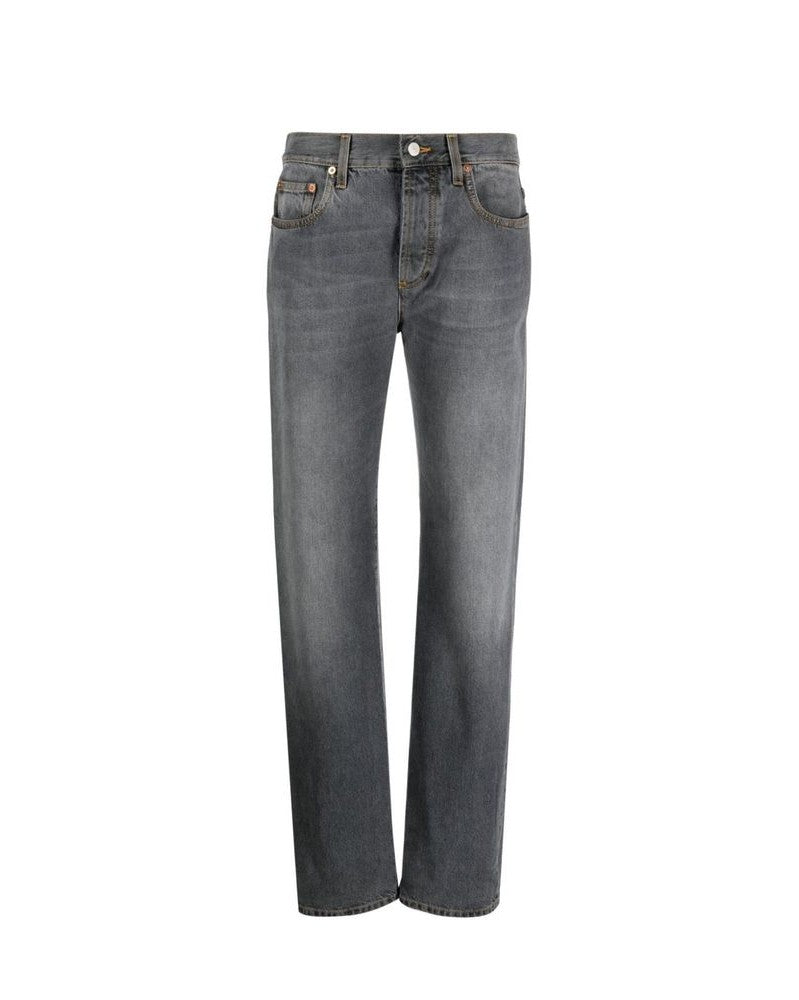 Gray Cotton Relaxed Fit Jeans Glam Steals