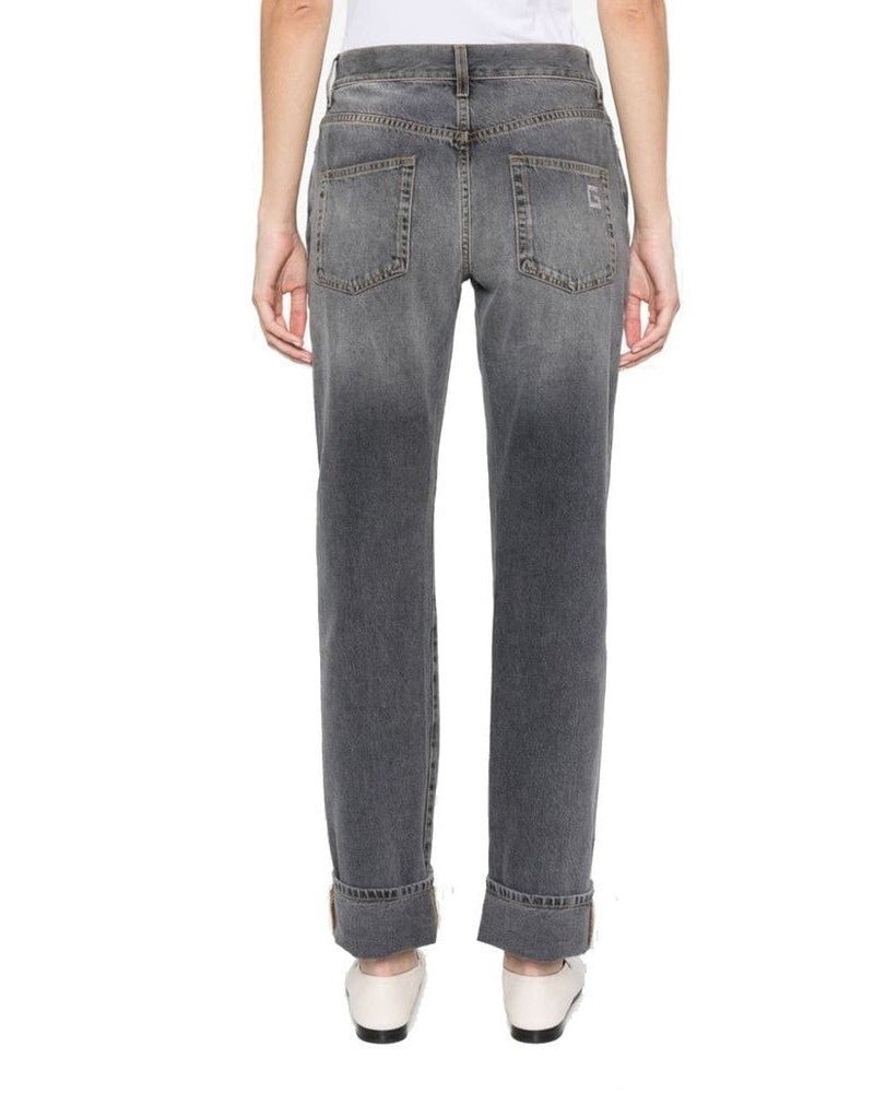 Gray Cotton Relaxed Fit Jeans Glam Steals