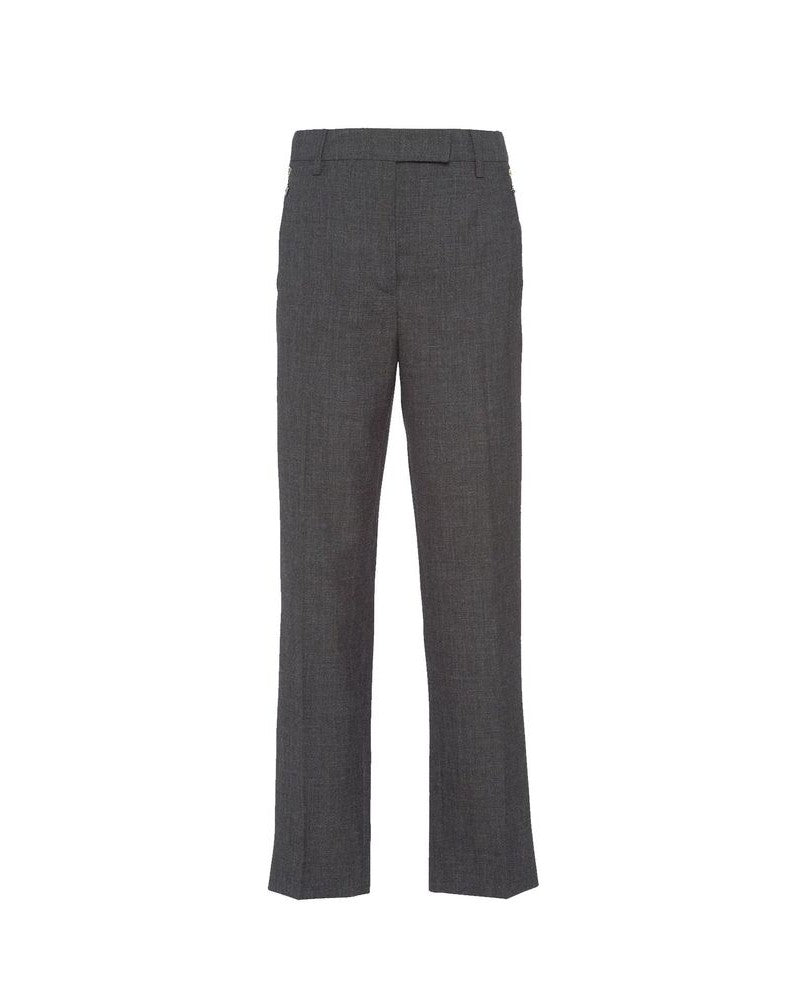 Gray Virgin Wool Dress Pants