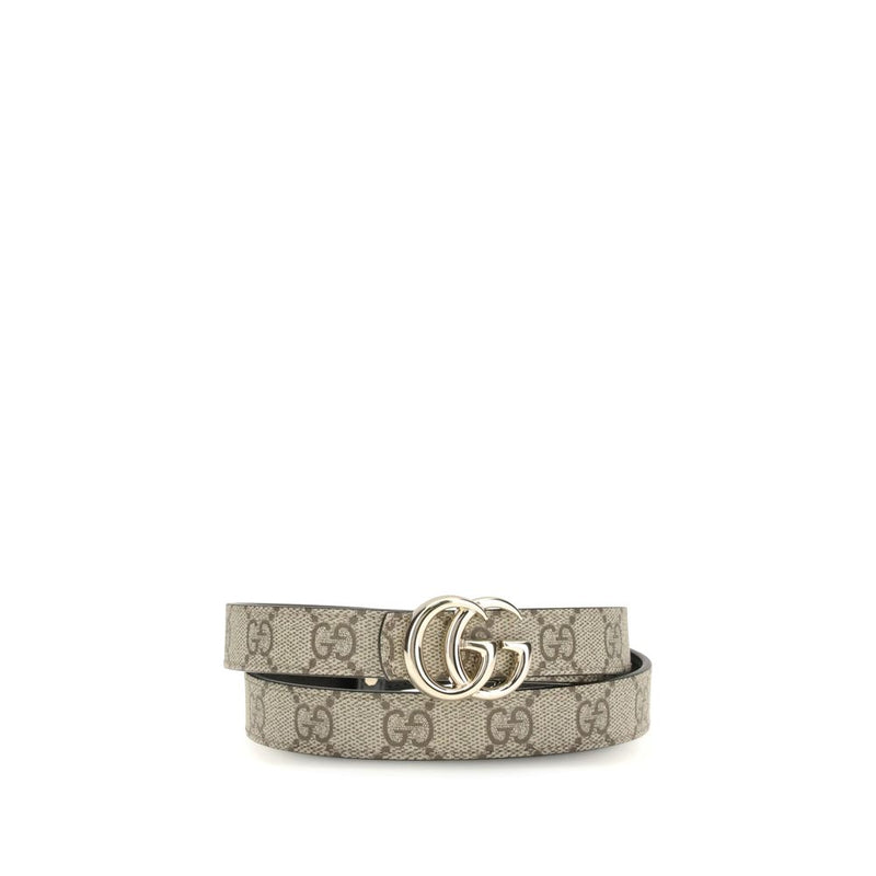 Gucci Beige Calf Leather Bos Taurus Thin Belt Glam Steals